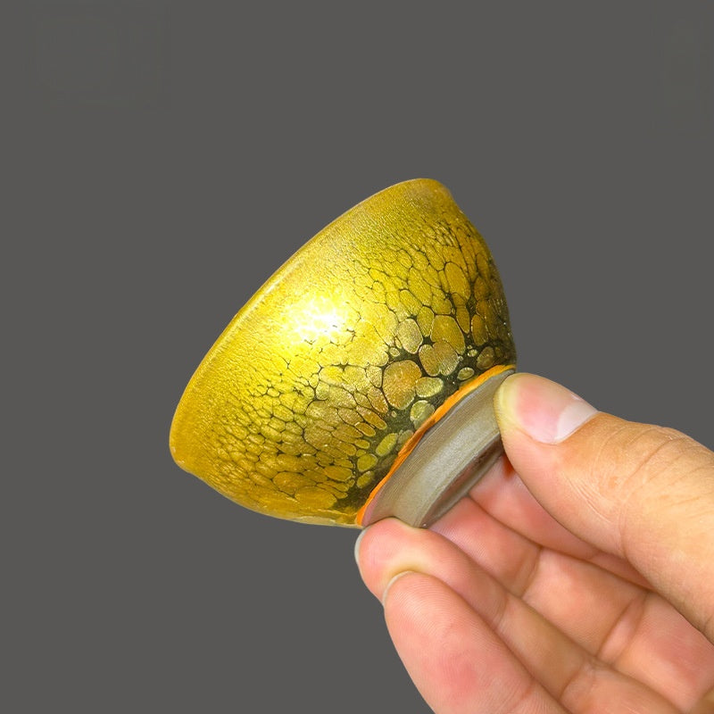 Porcelainess | Premium Gold-Gilt Oil-Drop Master Cup — Jianzhan Tea Bowl