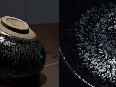 How to photograph Jian Zhan tea cup - crystalline glaze in side light, Jingdezhen artisan ceramic