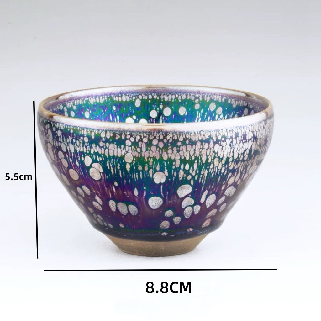 Temmoku Porcelainess | 'Blue Lotus' Dragon-Scale Jian Zhan