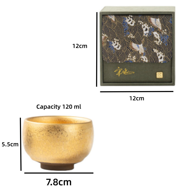 Temmku Porcelainess | Celestial Gilded Oil Spot Jianzhan Dhyana Master Cup