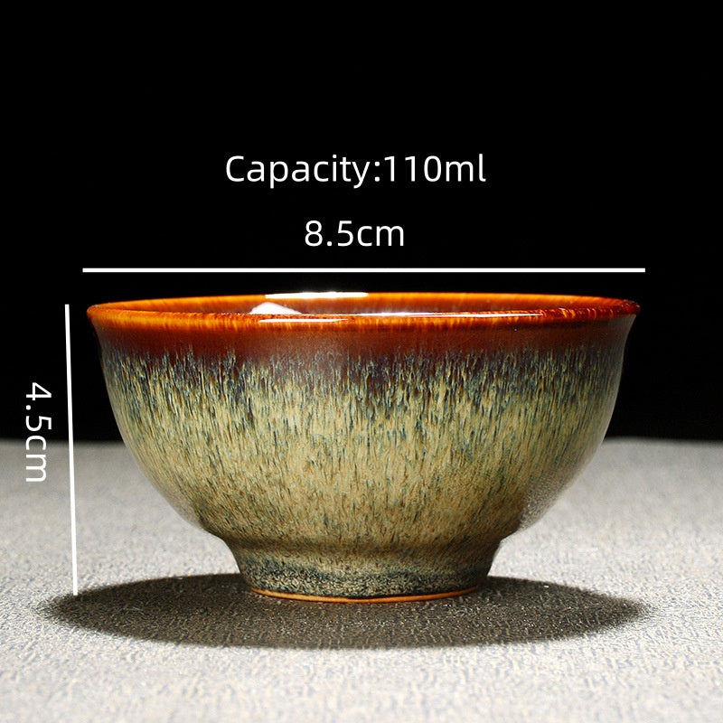 Porcelainess | Kiln-Changed Tenmoku Tea Cup — Large Gongfu Master Cup