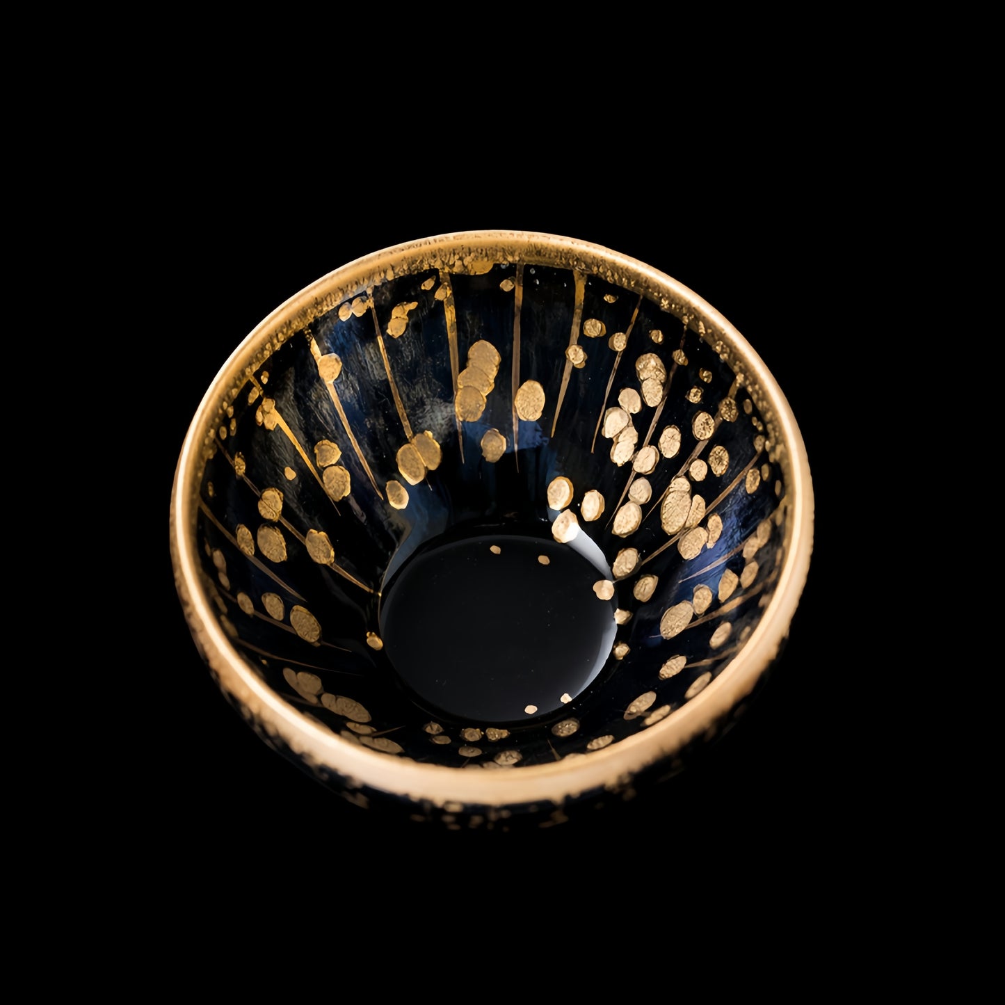 Artisan Gilded Gourd Jian Zhan Cup - detail view 4, Jingdezhen artisan ceramic