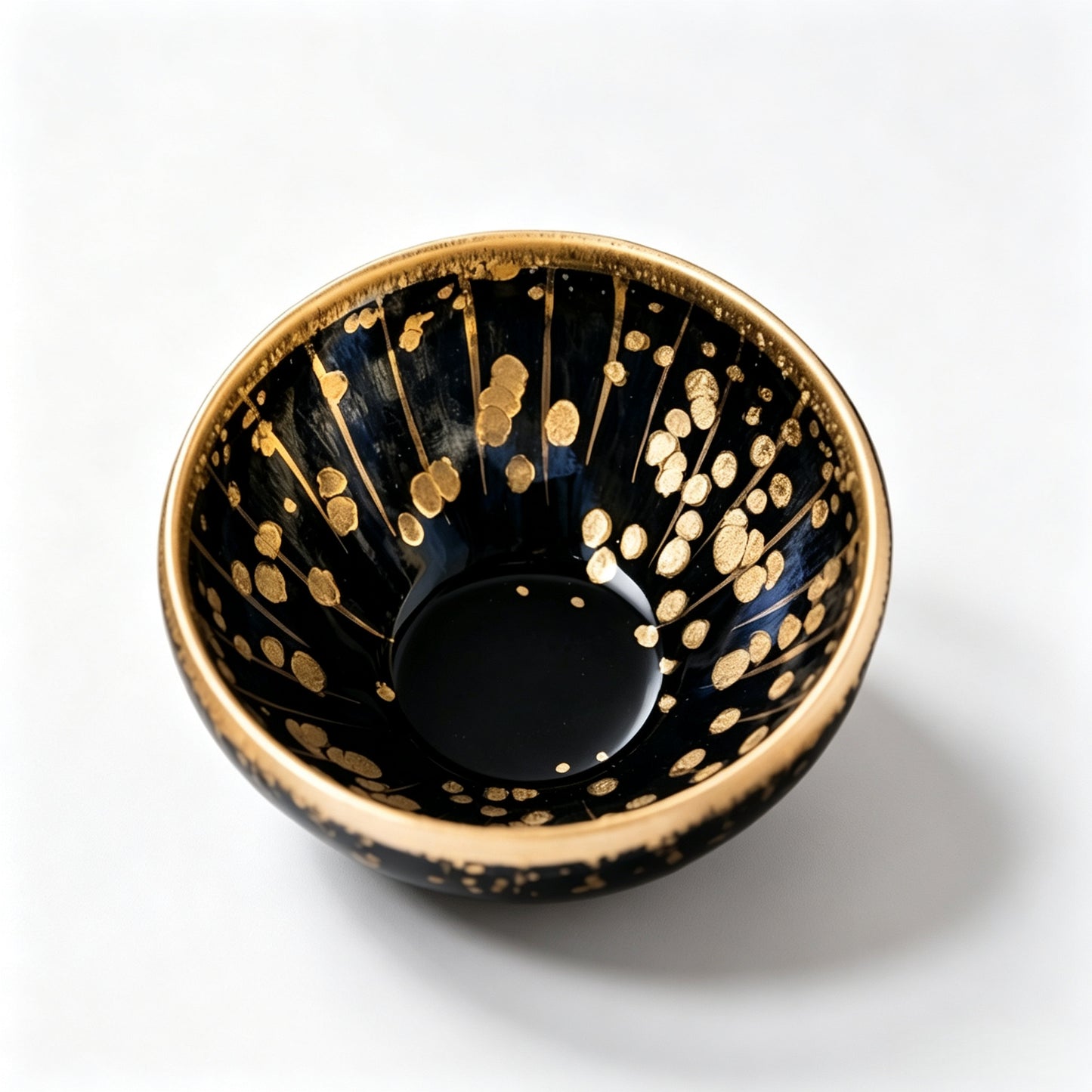 Artisan Gilded Gourd Jian Zhan Cup - detail view 3, Jingdezhen artisan ceramic