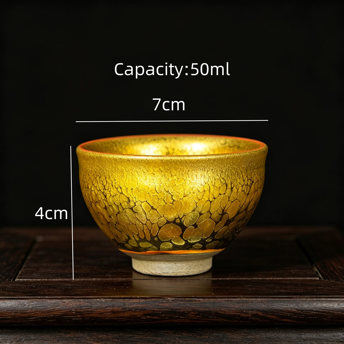 Porcelainess | Premium Gold-Gilt Oil-Drop Master Cup — Jianzhan Tea Bowl