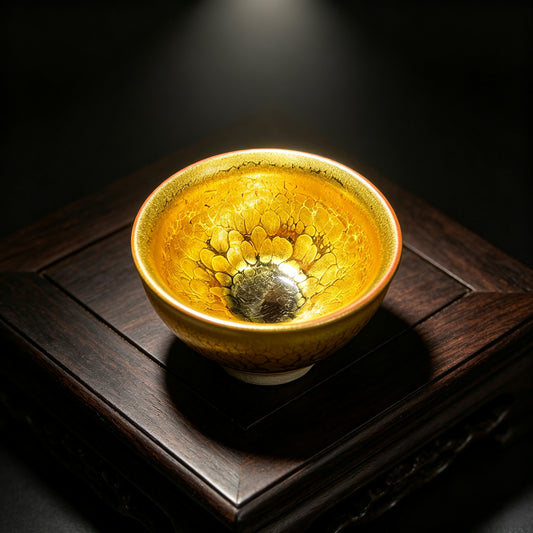Porcelainess | Premium Gold-Gilt Oil-Drop Master Cup — Jianzhan Tea Bowl