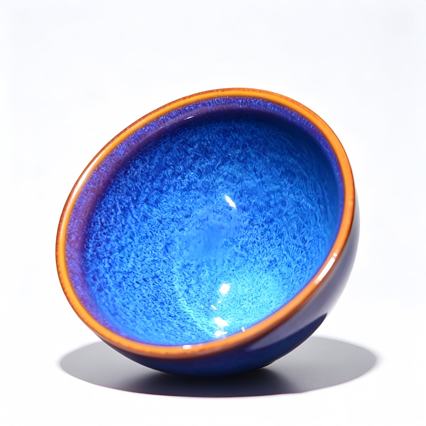 Temmoku  Galaxy Starlight Blue Jianzhan Master Cup - detail view 2, Jingdezhen artisan ceramic