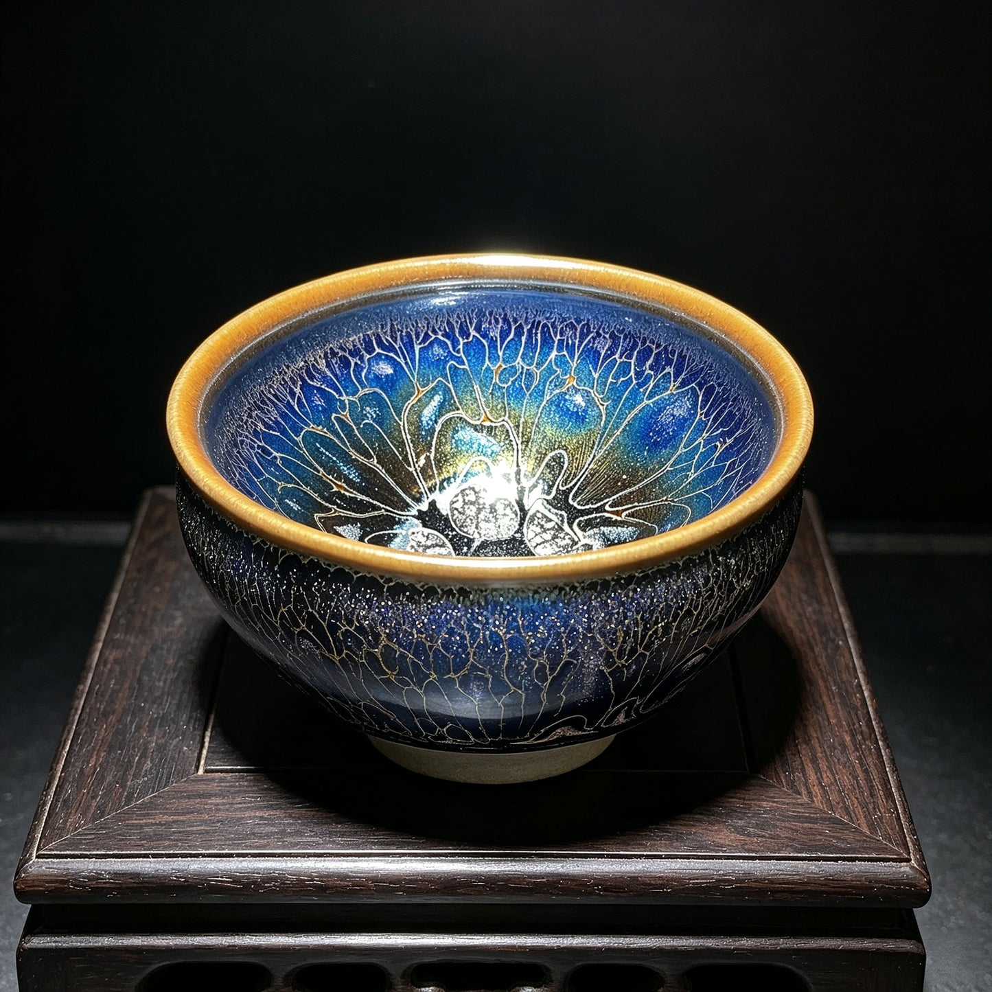 Porcelainess | Blue Enchantress Lotus Oil-Drop General's Bowl — Gift Box