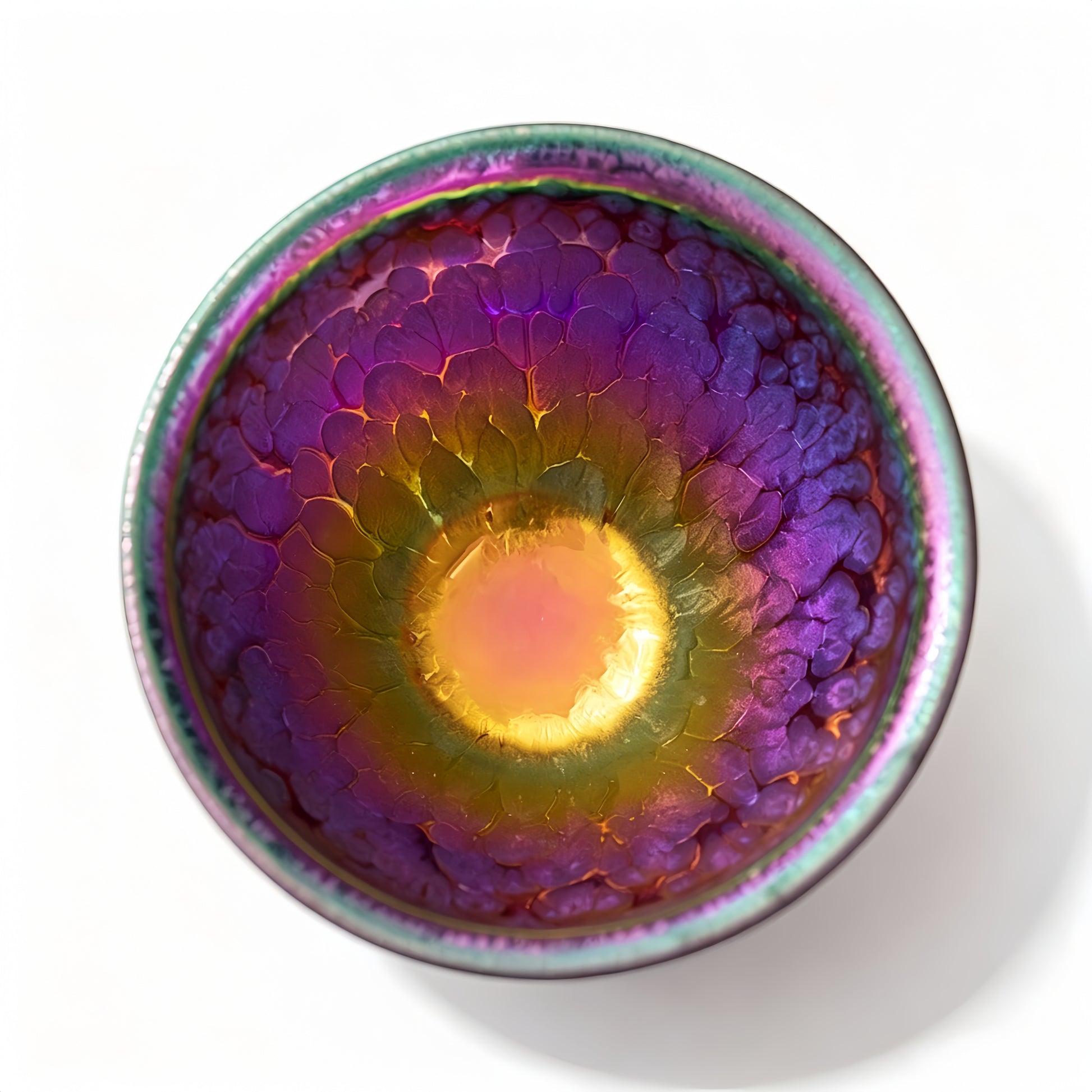Temmoku  Iridescent Yao Bian Tenmoku Master Cup - detail view 2, Jingdezhen artisan ceramic