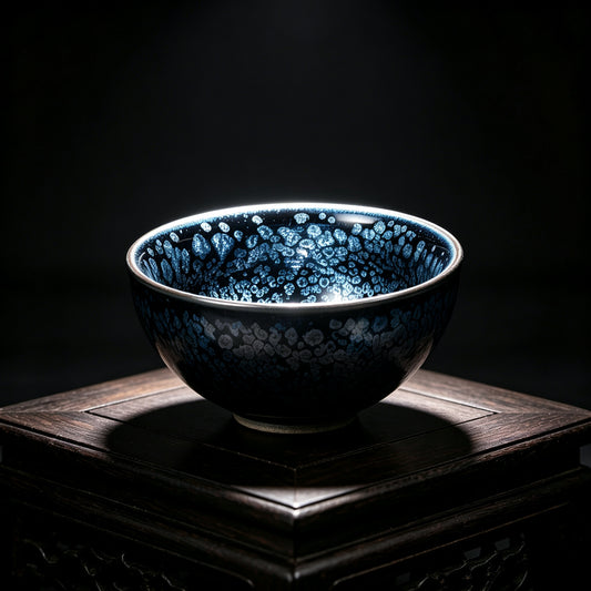 Porcelainess | Artisan Jian Zhan Silver Oil Drop Tea Cup