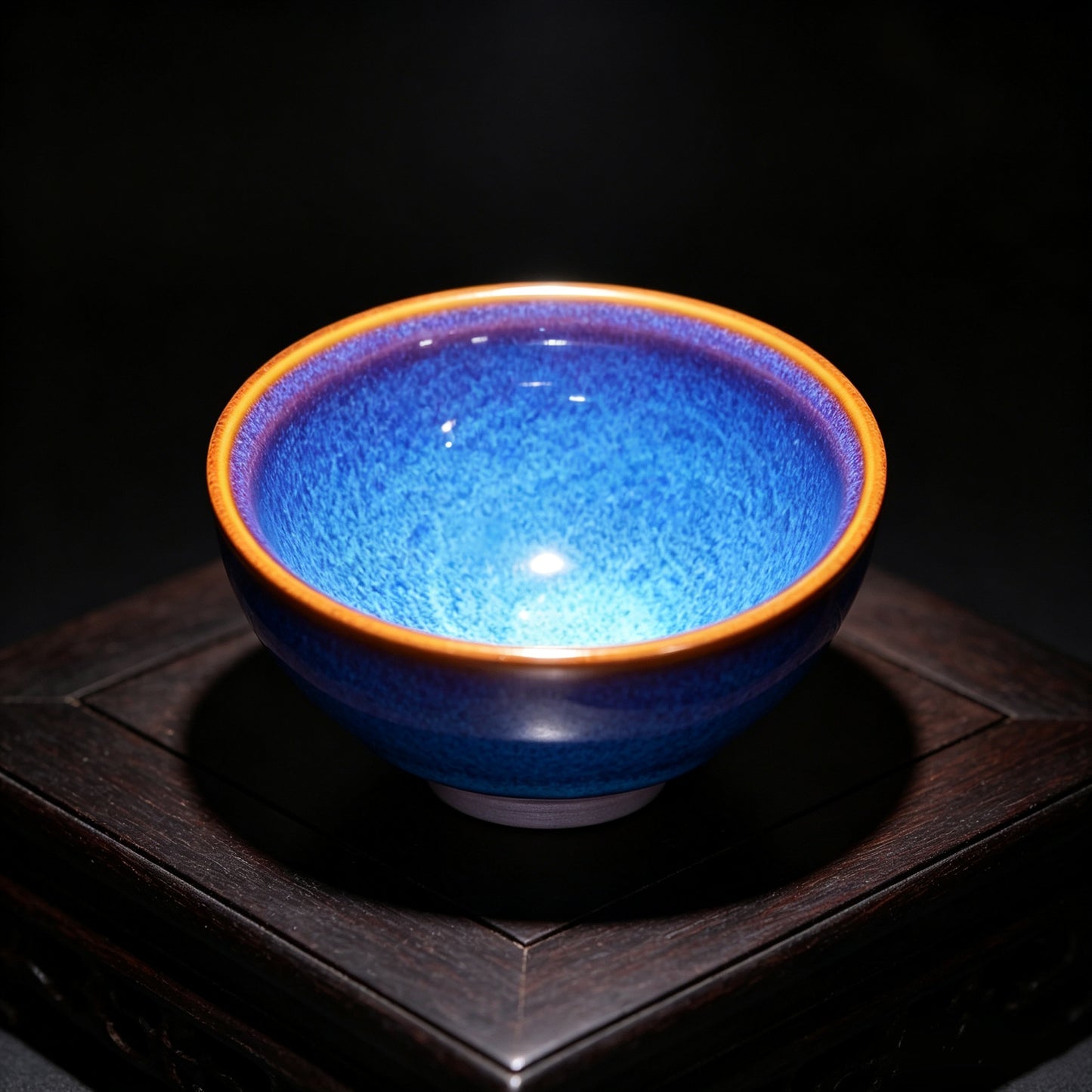 Temmoku  Galaxy Starlight Blue Jianzhan Master Cup - handcrafted from Jingdezhen, China