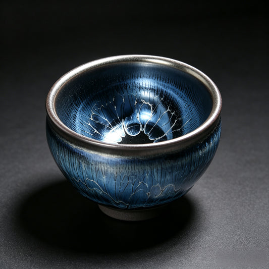 Temmoku Porcelain | 'Aura of the East' Colorful Gold Jian Zhan Cup