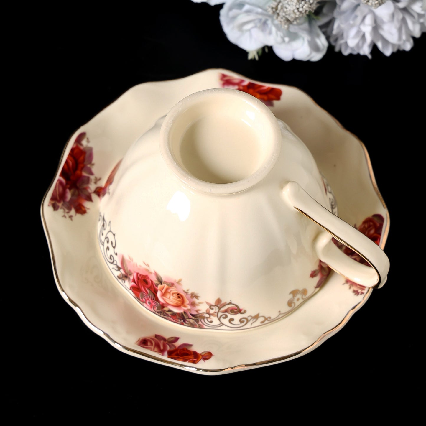 The Heritage Rose - Regency Style Gilded Rose Petal Tea Set