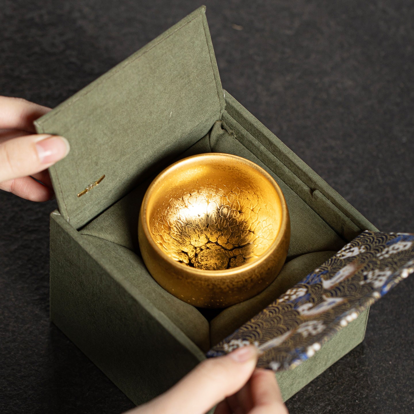 Temmku Porcelainess | Celestial Gilded Oil Spot Jianzhan Dhyana Master Cup