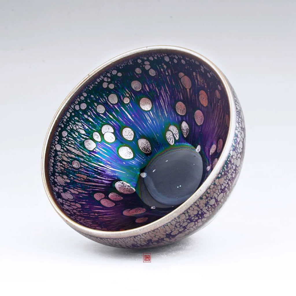 Temmoku Porcelainess | 'Blue Lotus' Dragon-Scale Jian Zhan