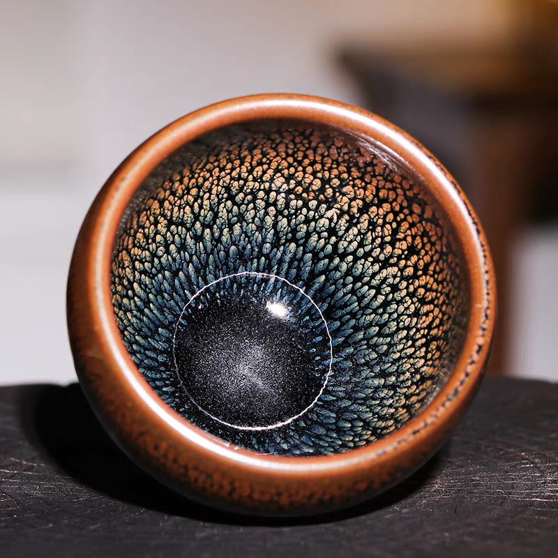 Temmoku Porcelainess | 'Golden Partridge' Artisanal Jian Zhan Tea Cup