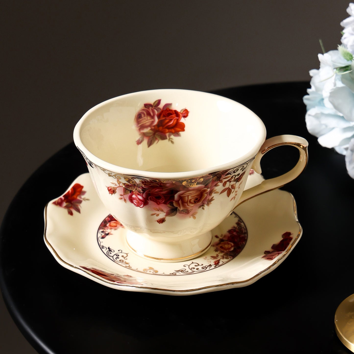The Heritage Rose - Regency Style Gilded Rose Petal Tea Set