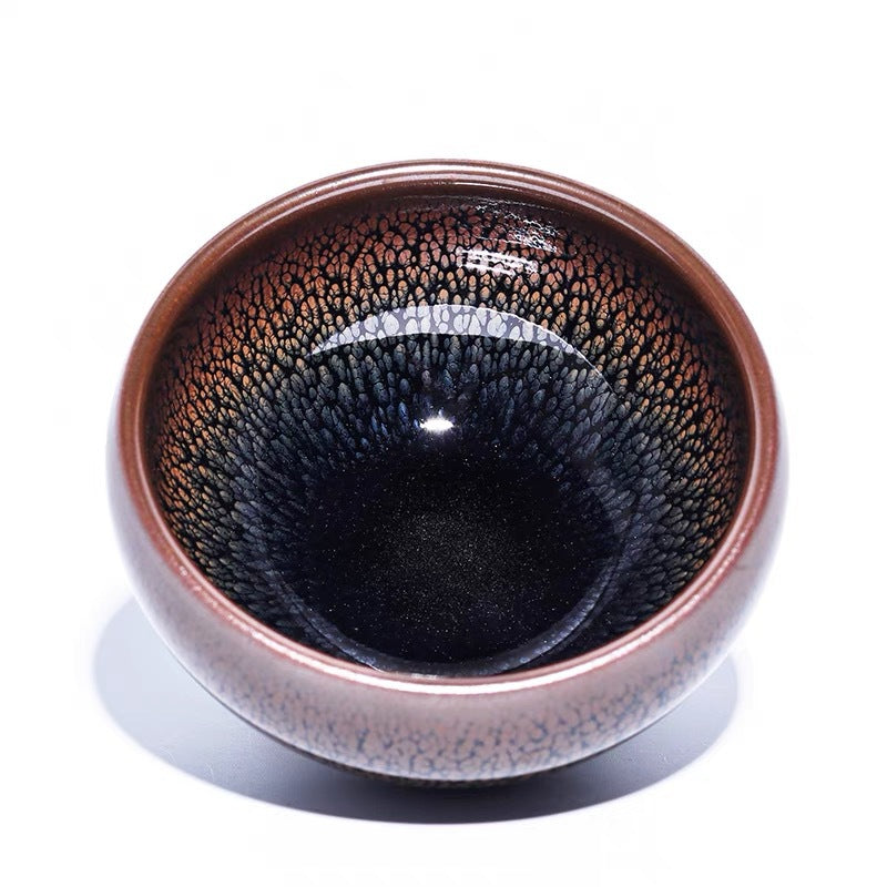 Temmoku Porcelainess | 'Golden Partridge' Artisanal Jian Zhan Tea Cup