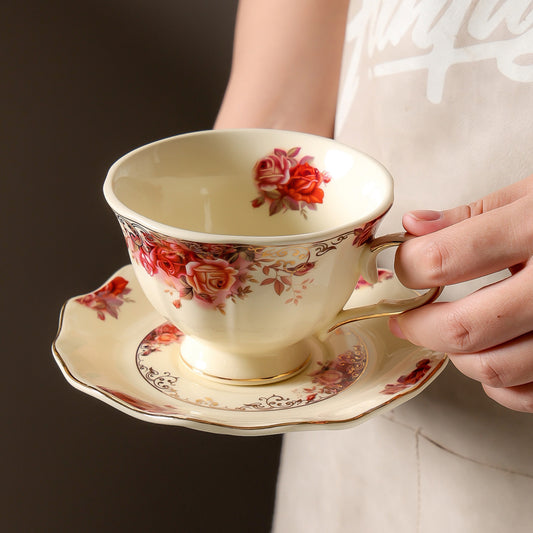 The Heritage Rose - Regency Style Gilded Rose Petal Tea Set